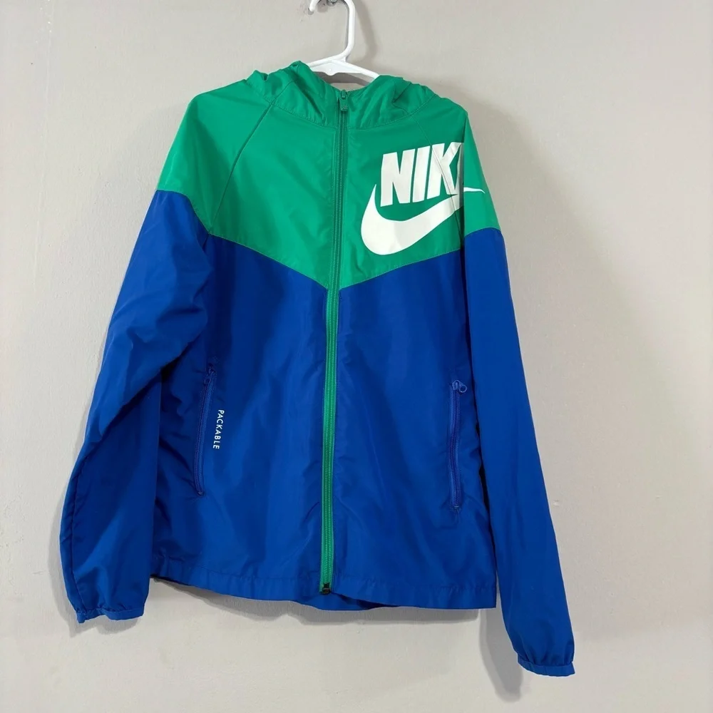 Nike‎ Kids Green and Blue Windbreaker. Size S